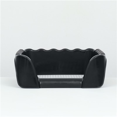 Туалет для собак с высокими бортами и съемной сеткой 43×43×15 см, чёрный