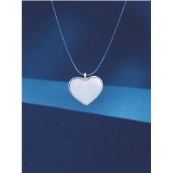 Колье двухстороннее на леске из серебра с эмалью родированное - Сердце ЛС-030-2ср