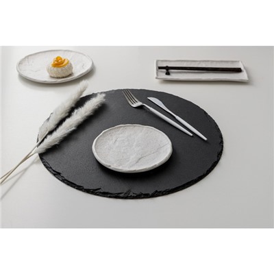 Блюдо для подачи Magistro Slate, d=16.1 см, фарфор, белое