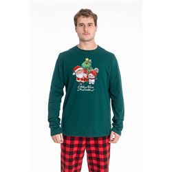 Лонгслив с новогодним принтом М125138Пз