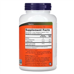 Now Foods, сертифицированный органический инулин, пребиотик в чистом порошке, 227 г (8 унций)