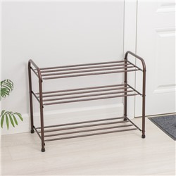 Подставка для обуви, 3 яруса, 65×32×48.5 см, цвет медный антик