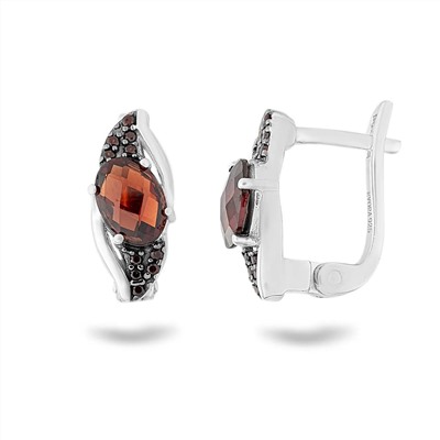 Серьги, гранат , наногранат, Меланта