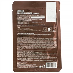 Lapcos, тканевая маска с улиткой, для заживления повреждений, 1 шт., 27 мл (0,91 жидк. унции)