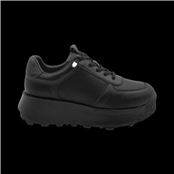 Кроссовки из натуральной кожи S068-1 черные