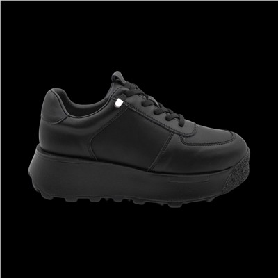 Кроссовки из натуральной кожи S068-1 черные