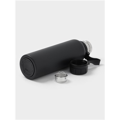 Термос 1 л «Мастер К», с ситечком, сохраняет тепло до 8 ч, нержавеющая сталь, черный