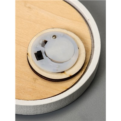 Ёлочная игрушка «Шар со снеговиками», 10.5×10.5×1.5 см, от батареек, свечение тёплое белое