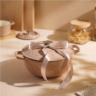 Казан SL Home, d=25, h=10.5, с эмалированным покрытием, чугун, розовый