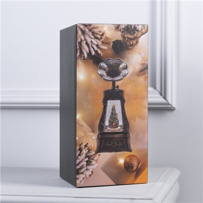 Светодиодная фигура «Граммофон с Дедом Морозом» 11×28×11 см, пластик, батарейки ААх3 (не в комплекте), USB, свечение тёплое белое