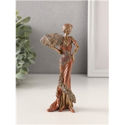 Фигурка полистоун «Леди в платье 20-30-х годов со страусиным веером», 6.5×4×15 см