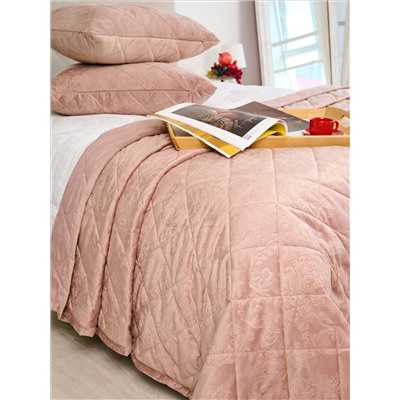 Набор покрывало и чехлы на подушку - Кристалл, цвет пудра