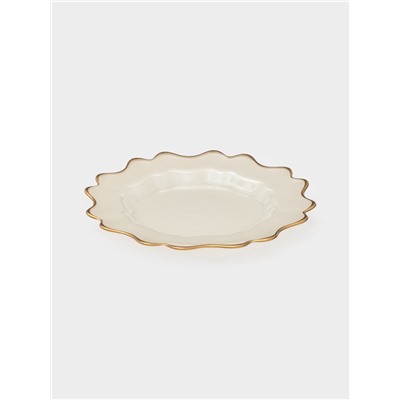 Тарелка Magistro Rosella, d=21 см, стекло, бежевая