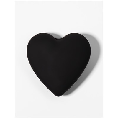 Расчёска массажная «Сердце», складная, с зеркалом, 8×2.5 см, матовая, чёрная