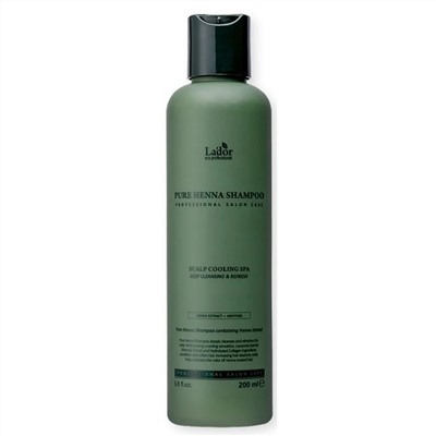 Lador Укрепляющий шампунь для волос с хной и ментолом / Pure Henna Shampoo, 200 мл 14849