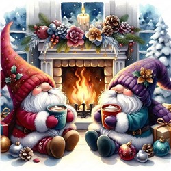 Наклейки на прозрачной основе Новогодние 8 картинок 30х30см