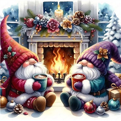 Наклейки на прозрачной основе Новогодние 8 картинок 30х30см