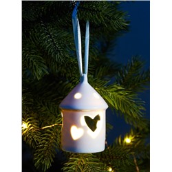 Светодиодная фигура «Дом с сердцем», 9.3×6×6 см, 1 LED, керамика, от батареек LR44×3 шт., тёплый белый свет