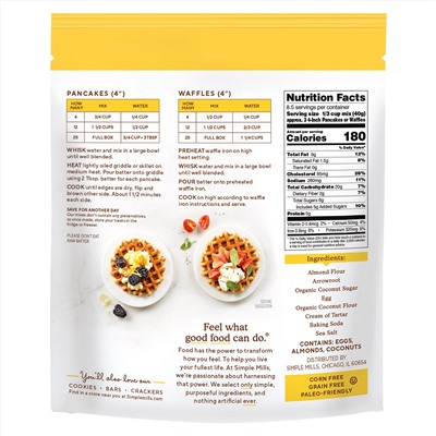 Simple Mills, Almond Flour Pancake & Waffle Mix, Original, 12 oz (340 g)