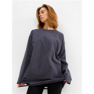 Лонгслив женский MINAKU: One Most Brand, графитовый, размер onesize