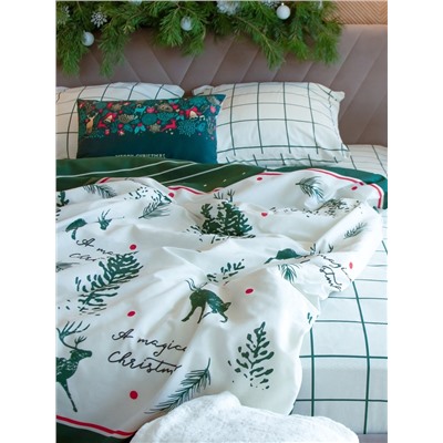 Постельное бельё евро «Этель» Magical Christmas, бязь