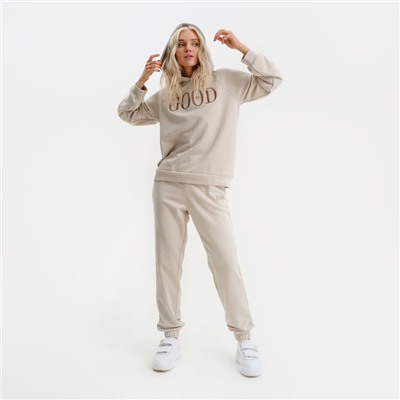 Костюм женский (толстовка, брюки) MIST Good, размер 52-54, бежевый