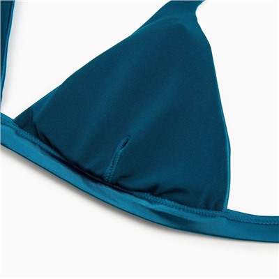 Купальник раздельный однотонный с завязками женский MINAKU, зелёный размер 48