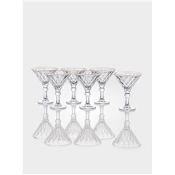 Набор бокалов для шампанского «Роскошь», с золотой отводкой, 6 шт., стекло, прозрачный