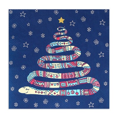 Новогодние салфетки бумажные Home Collection Classic «Год змеи», 3 слоя, 33х33 см, 20 шт