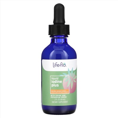 Life-flo, Жидкий йод плюс натуральный вкус апельсина,  2 жид.унции(59 мл)