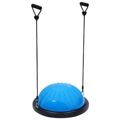 УЦЕНКА Полусфера BOSU гимнастическая ONLYTOP, массажная, с насосом, 46×20 см, синяя