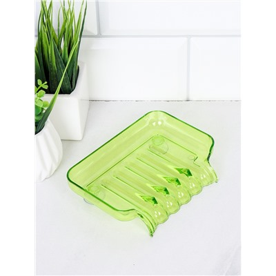 Мыльница со сливом / G3116 /уп 500/ зеленая