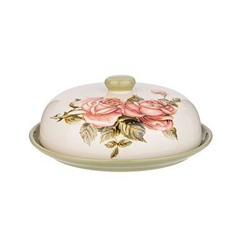 Блюдо для блинов с крышкой 23*10см КОРЕЙСКАЯ РОЗА керам. Agness подар.упак