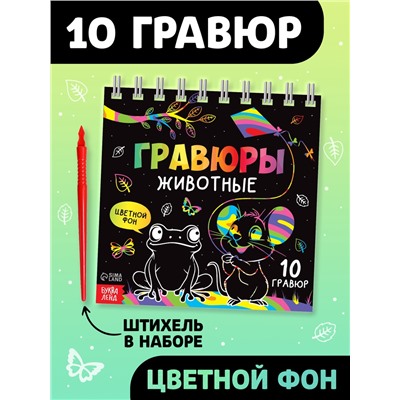 Гравюра детская «Творческая книга. Животные», 14 стр., штихель