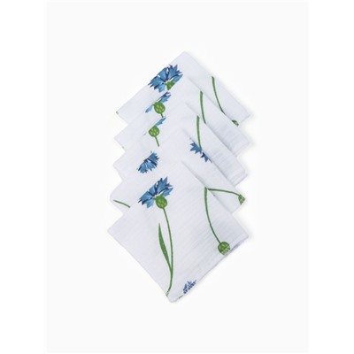 Набор платочков «Крошка Я» Cornflowers вид 2, 20×20 см-5 шт., муслин, хлопок 100%
