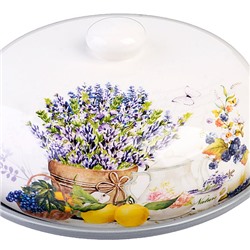 60191 Блюдо д/блинов с крышкой 23,8х23,8х10,5см 2пр Утренняя свежесть дол LR (х12)