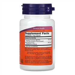 Now Foods, Pycnogenol, 100 мг, 60 растительных капсул