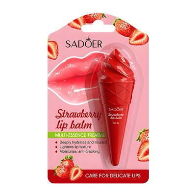 Увлажняющий бальзам для губ с клубникой SADOER
