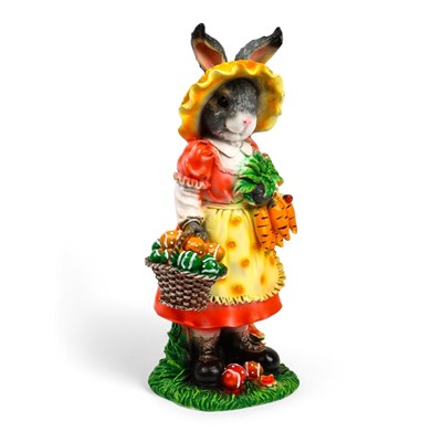 Садовая фигура из полистоуна «Зайчиха с корзинкой», 50×19×22 см