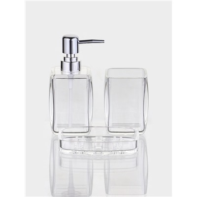 Набор для ванной "Эко" 3 предмета (дозатор, стакан, мыльница)