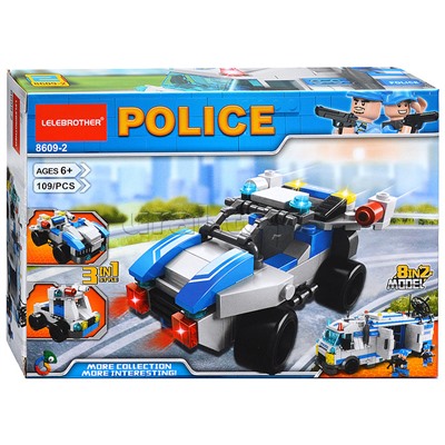 Конструктор "Машина полиции" (109 дет.) в коробке