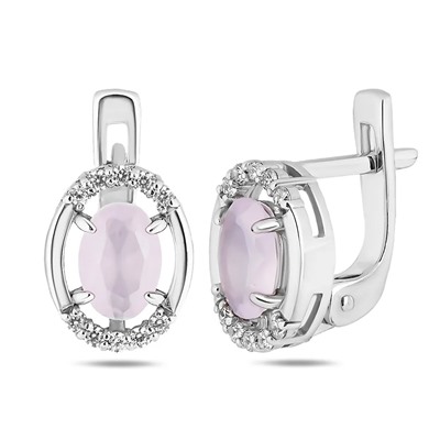 Серьги, розовый кварц, Ю-СГ200М50