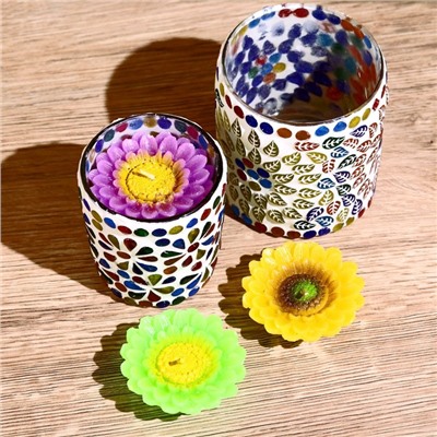 Набор свечей «Сандал. Жасмин», 5 шт., 2 подсвечника