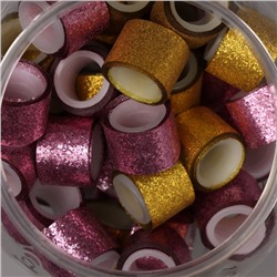 Клейкая лента пластик в банке «Шайн. Золото и розовый», набор 40 шт., 1.2 см, дл.0.9 м, 7×7×9 см