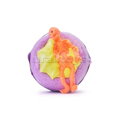 Шипучая соль для ванн 130г Чаша с пеной и игрушкой "Кошмарики на бурлящем шарике"