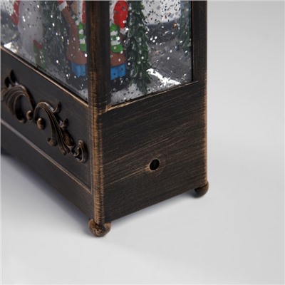 Светодиодная фигура «Фонарь со снеговиком» 10.2×23×5.8 см, пластик, батарейки ААх3 (не в комплекте), USB, свечение тёплое белое