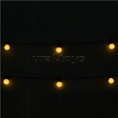 Электрогирлянда светодиодная Лампы 5,5см, 10 ламп, теплый