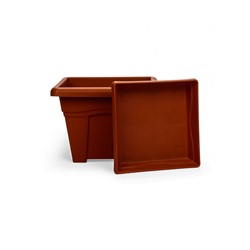 Горшок для цветов с поддоном «Квадро», 12.2 л, пластиковый, терракотовый