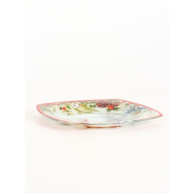 Тарелка новогодняя плоская «Лесная сказка», 20×20 см