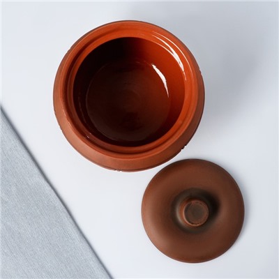 Жаровня Кунгурская керамика «Молочение», 2 л, керамика, коричневая